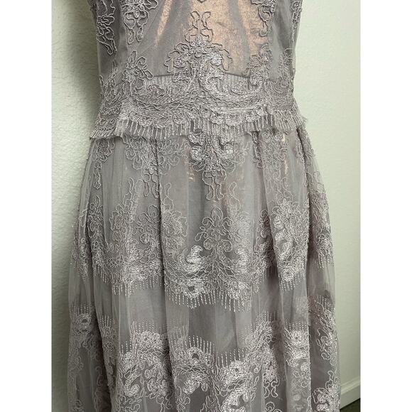 Cachet Dress Midi Strapless Embroidered Cocktail - Picture 4 of 12